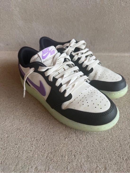 Nike Other - Big Kid's Jordan 1 Retro Low OG Black/Black Raspberry, Glow in the dark